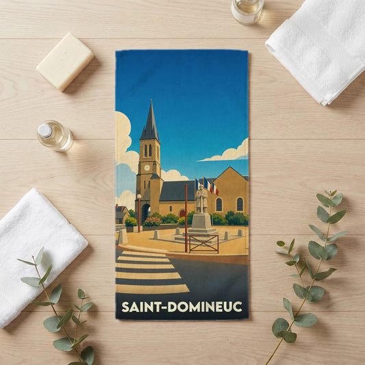 Serviette de bain 30 cm x 60 cm souvenir de Saint-Domineuc