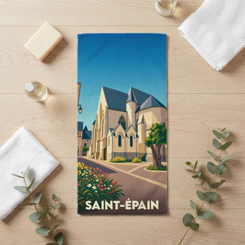 Serviette de bain 30 cm x 60 cm souvenir de Saint-Épain