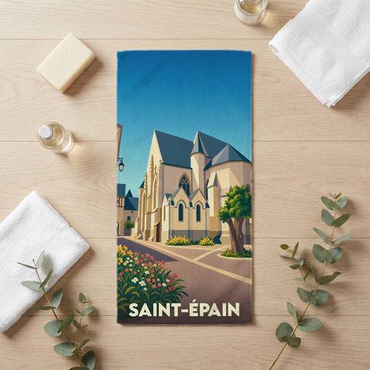 Serviette de bain 30 cm x 60 cm souvenir de Saint-Épain