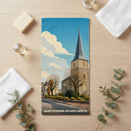 Serviette de bain 30 cm x 60 cm souvenir de Saint-Étienne-de-Mer-Morte