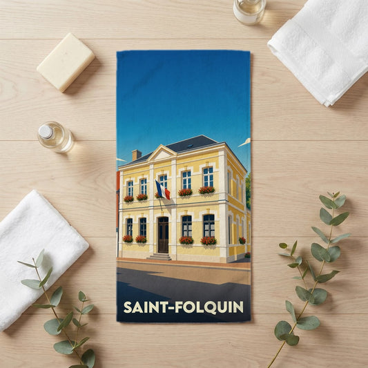 Serviette de bain 30 cm x 60 cm souvenir de Saint-Folquin