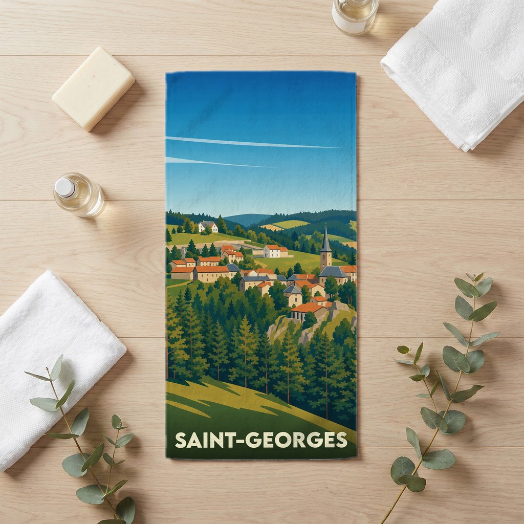 Serviette de bain 30 cm x 60 cm souvenir de Saint-Georges