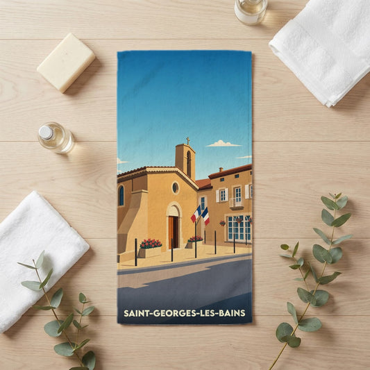 Serviette de bain 30 cm x 60 cm souvenir de Saint-Georges-les-Bains