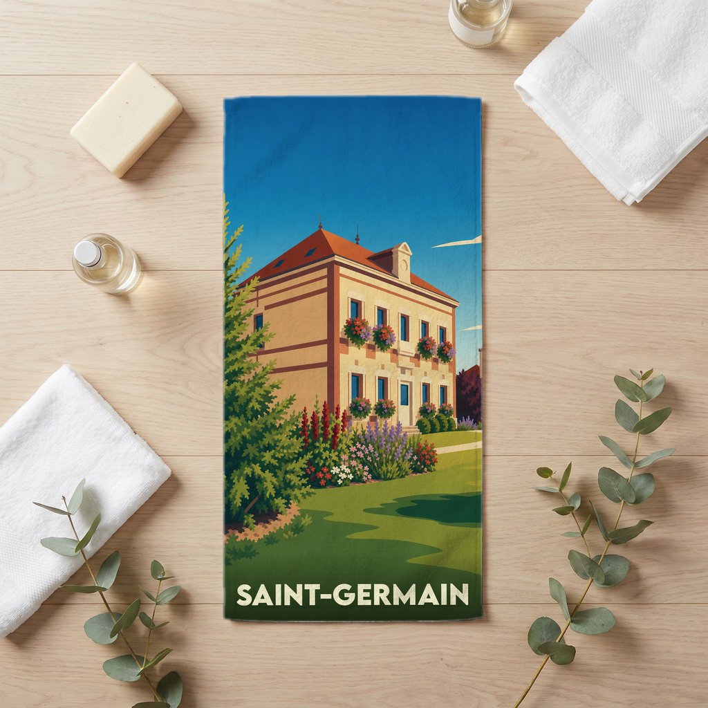 Serviette de bain 30 cm x 60 cm souvenir de Saint-Germain