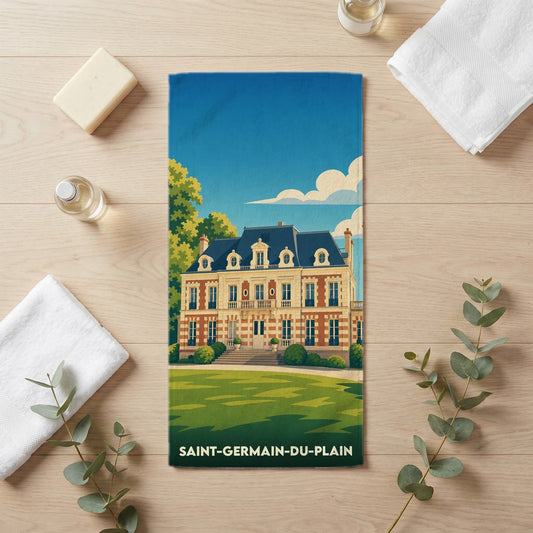 Serviette de bain 30 cm x 60 cm souvenir de Saint-Germain-du-Plain