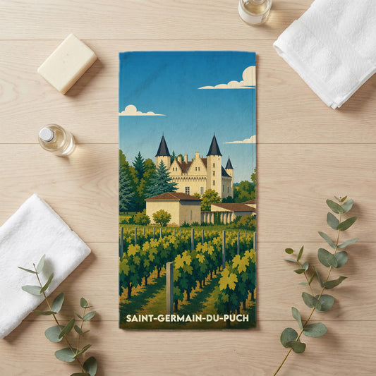 Serviette de bain 30 cm x 60 cm souvenir de Saint-Germain-du-Puch