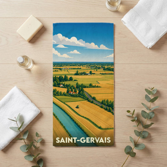 Serviette de bain 30 cm x 60 cm souvenir de Saint-Gervais