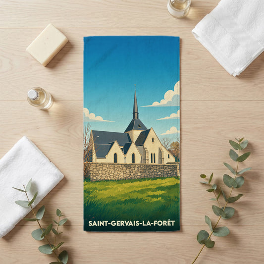 Serviette de bain 30 cm x 60 cm souvenir de Saint-Gervais-la-Forêt