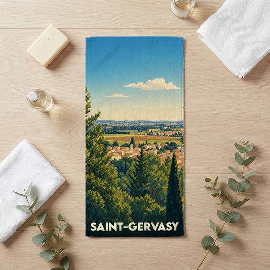 Serviette de bain 30 cm x 60 cm souvenir de Saint-Gervasy