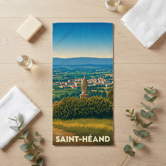 Serviette de bain 30 cm x 60 cm souvenir de Saint-Héand
