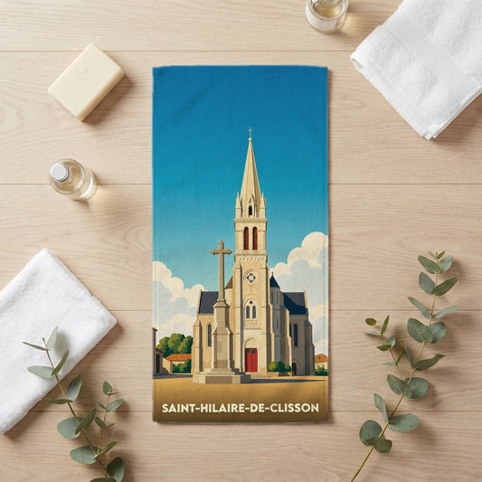 Serviette de bain 30 cm x 60 cm souvenir de Saint-Hilaire-de-Clisson