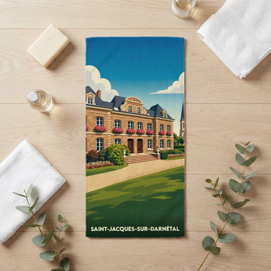 Serviette de bain 30 cm x 60 cm souvenir de Saint-Jacques-sur-Darnétal