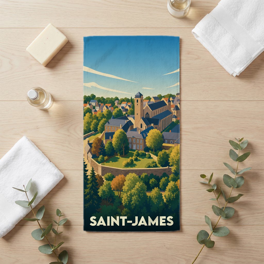 Serviette de bain 30 cm x 60 cm souvenir de Saint-James