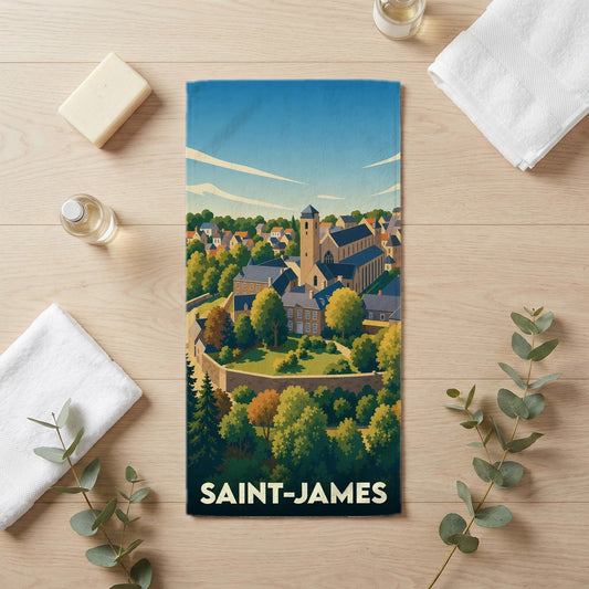 Serviette de bain 30 cm x 60 cm souvenir de Saint-James