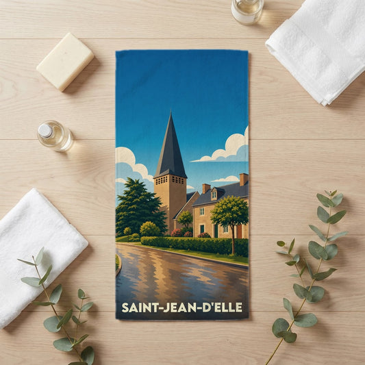 Serviette de bain 30 cm x 60 cm souvenir de Saint-Jean-d'Elle
