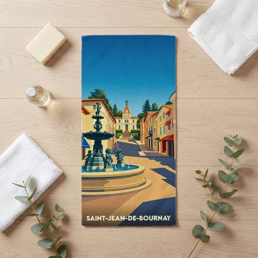 Serviette de bain 30 cm x 60 cm souvenir de Saint-Jean-de-Bournay