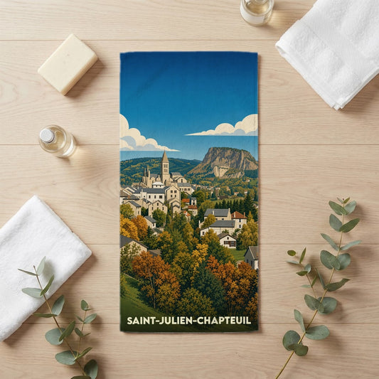 Serviette de bain 30 cm x 60 cm souvenir de Saint-Julien-Chapteuil