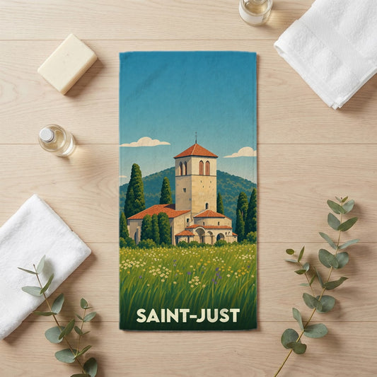 Serviette de bain 30 cm x 60 cm souvenir de Saint-Just