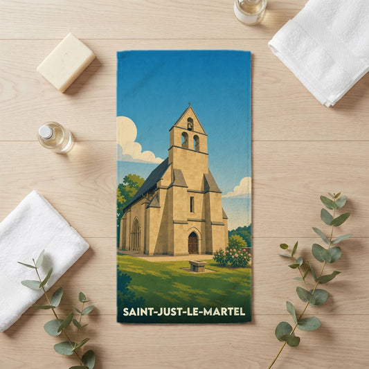 Serviette de bain 30 cm x 60 cm souvenir de Saint-Just-le-Martel