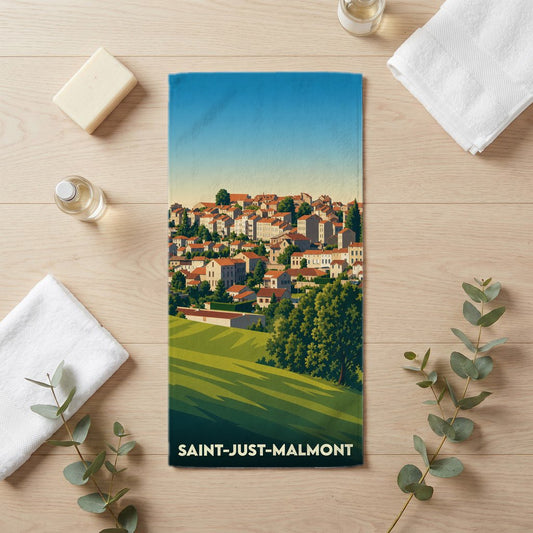 Serviette de bain 30 cm x 60 cm souvenir de Saint-Just-Malmont