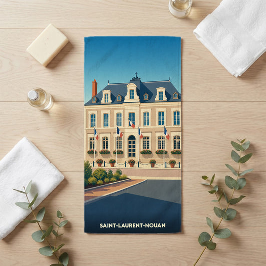 Serviette de bain 30 cm x 60 cm souvenir de Saint-Laurent-Nouan