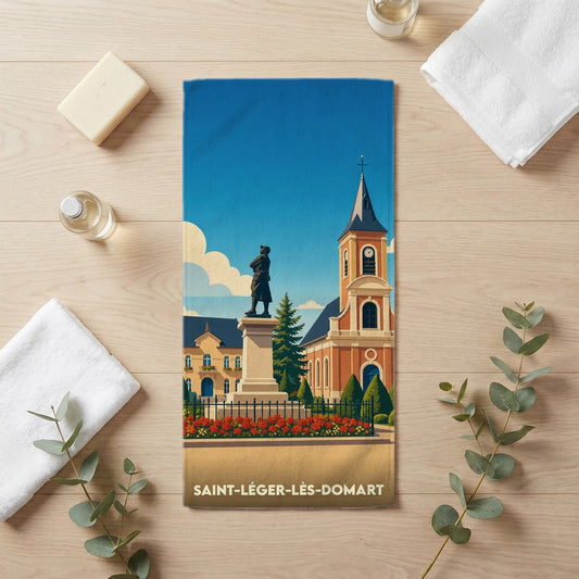 Serviette de bain 30 cm x 60 cm souvenir de Saint-Léger-lès-Domart