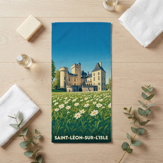 Serviette de bain 30 cm x 60 cm souvenir de Saint-Léon-sur-l'Isle