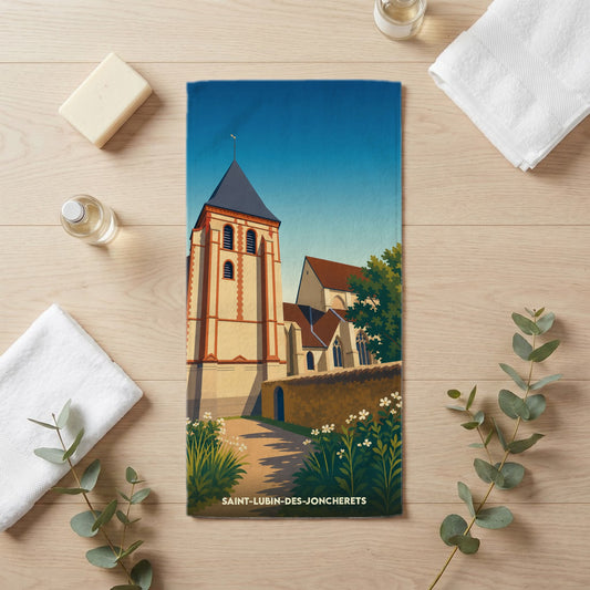 Serviette de bain 30 cm x 60 cm souvenir de Saint-Lubin-des-Joncherets
