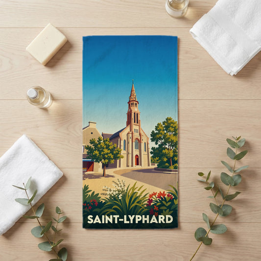 Serviette de bain 30 cm x 60 cm souvenir de Saint-Lyphard