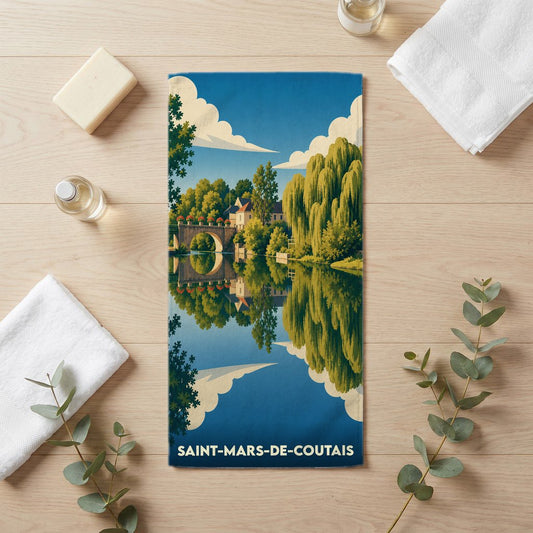 Serviette de bain 30 cm x 60 cm souvenir de Saint-Mars-de-Coutais