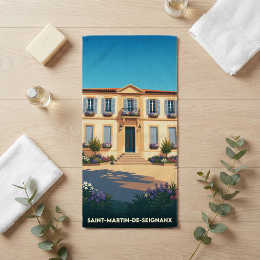 Serviette de bain 30 cm x 60 cm souvenir de Saint-Martin-de-Seignanx