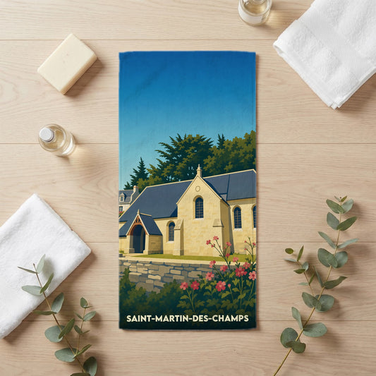 Serviette de bain 30 cm x 60 cm souvenir de Saint-Martin-des-Champs