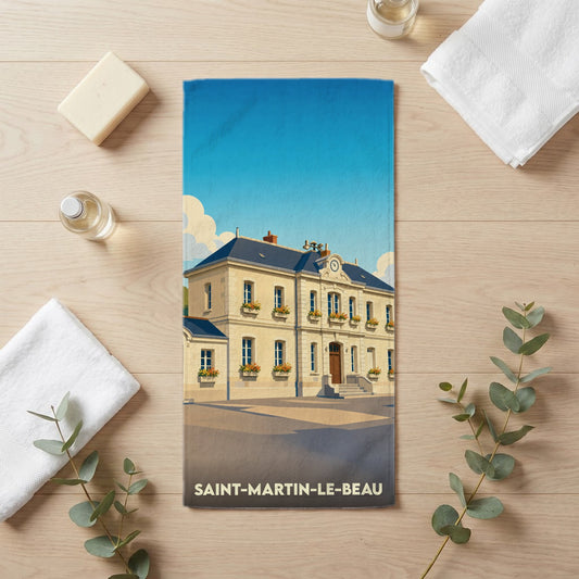 Serviette de bain 30 cm x 60 cm souvenir de Saint-Martin-le-Beau