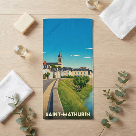 Serviette de bain 30 cm x 60 cm souvenir de Saint-Mathurin