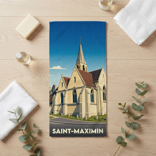 Serviette de bain 30 cm x 60 cm souvenir de Saint-Maximin