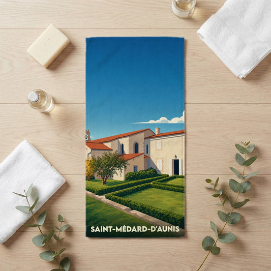 Serviette de bain 30 cm x 60 cm souvenir de Saint-Médard-d'Aunis