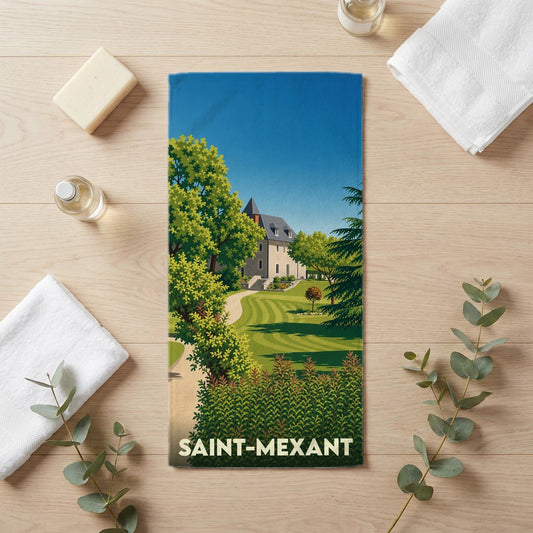 Serviette de bain 30 cm x 60 cm souvenir de Saint-Mexant
