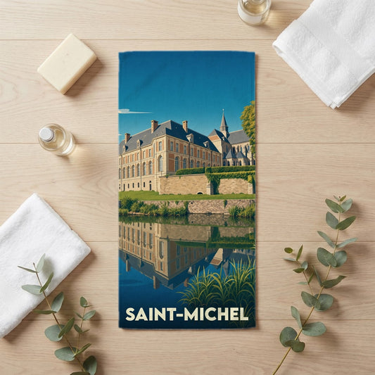 Serviette de bain 30 cm x 60 cm souvenir de Saint-Michel