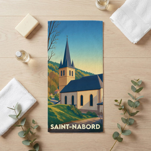 Serviette de bain 30 cm x 60 cm souvenir de Saint-Nabord