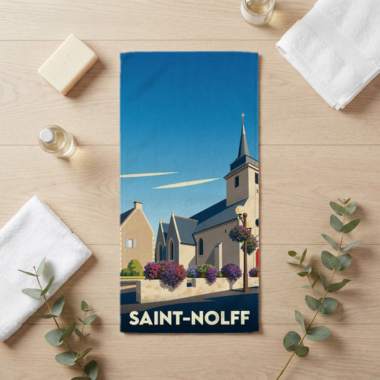 Serviette de bain 30 cm x 60 cm souvenir de Saint-Nolff