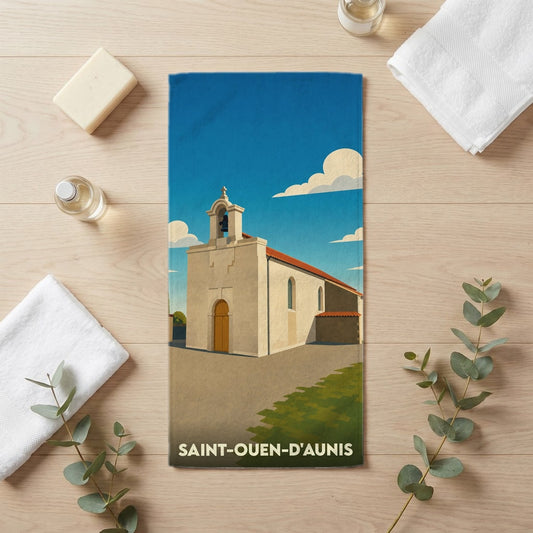 Serviette de bain 30 cm x 60 cm souvenir de Saint-Ouen-d'Aunis