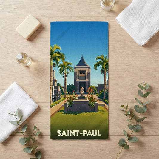 Serviette de bain 30 cm x 60 cm souvenir de Saint-Paul
