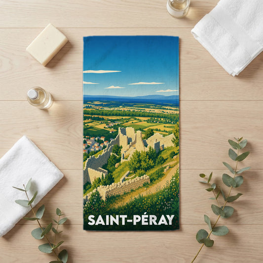 Serviette de bain 30 cm x 60 cm souvenir de Saint-Péray