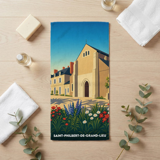 Serviette de bain 30 cm x 60 cm souvenir de Saint-Philbert-de-Grand-Lieu