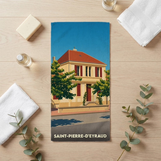 Serviette de bain 30 cm x 60 cm souvenir de Saint-Pierre-d'Eyraud
