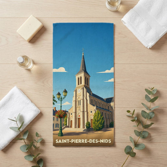 Serviette de bain 30 cm x 60 cm souvenir de Saint-Pierre-des-Nids