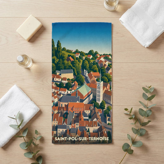 Serviette de bain 30 cm x 60 cm souvenir de Saint-Pol-sur-Ternoise