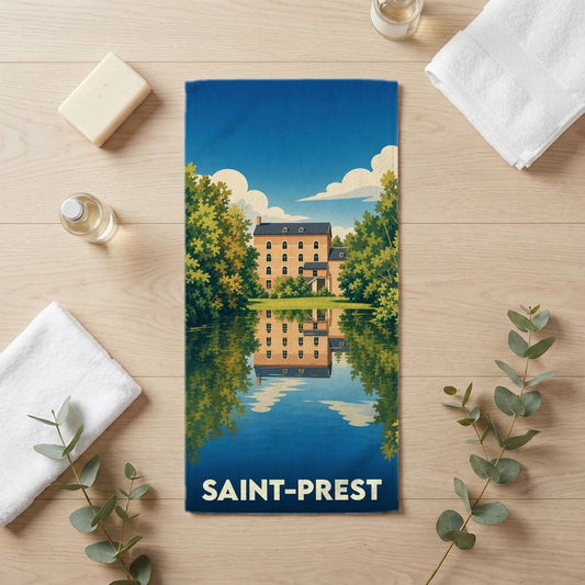 Serviette de bain 30 cm x 60 cm souvenir de Saint-Prest