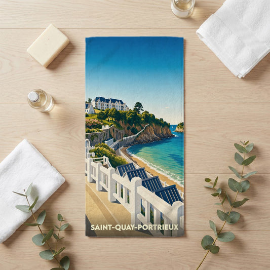 Serviette de bain 30 cm x 60 cm souvenir de Saint-Quay-Portrieux