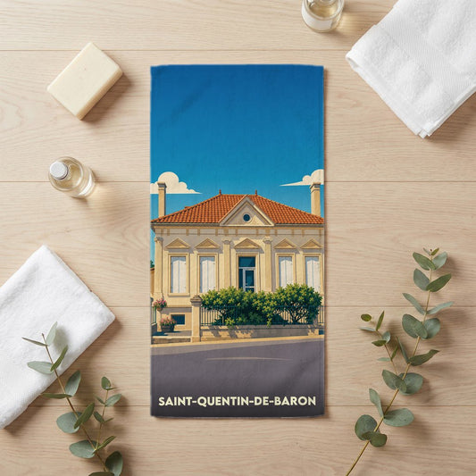 Serviette de bain 30 cm x 60 cm souvenir de Saint-Quentin-de-Baron
